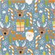 Inpakpapier, kerstman, kerstcadeau, lolly, rendier, b: 50 cm, 80 gr, grijs, 5 m 1 rol