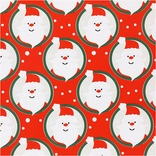 Creativ company inpakpapier, kerstman, b: 50 cm, 80 gr, rood, 5 m 1 rol