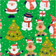 Inpakpapier, kerstman, kerstboom, kerstcadeau, rendier, sneeuwpop en pinguïn, b: 50 cm, 80 gr, groen, 100 m 1 rol