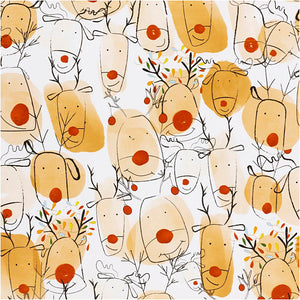 Inpakpapier, rendieren, b: 50 cm, 80 gr, beige, rood, 100 m 1 rol
