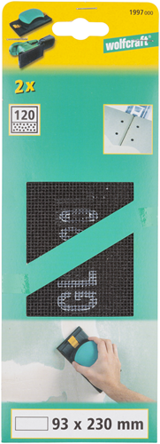 Load image into Gallery viewer, Wolfcraft stramienen | sc | k120 | 93 x 230mm | 2 stuks - 1997000
