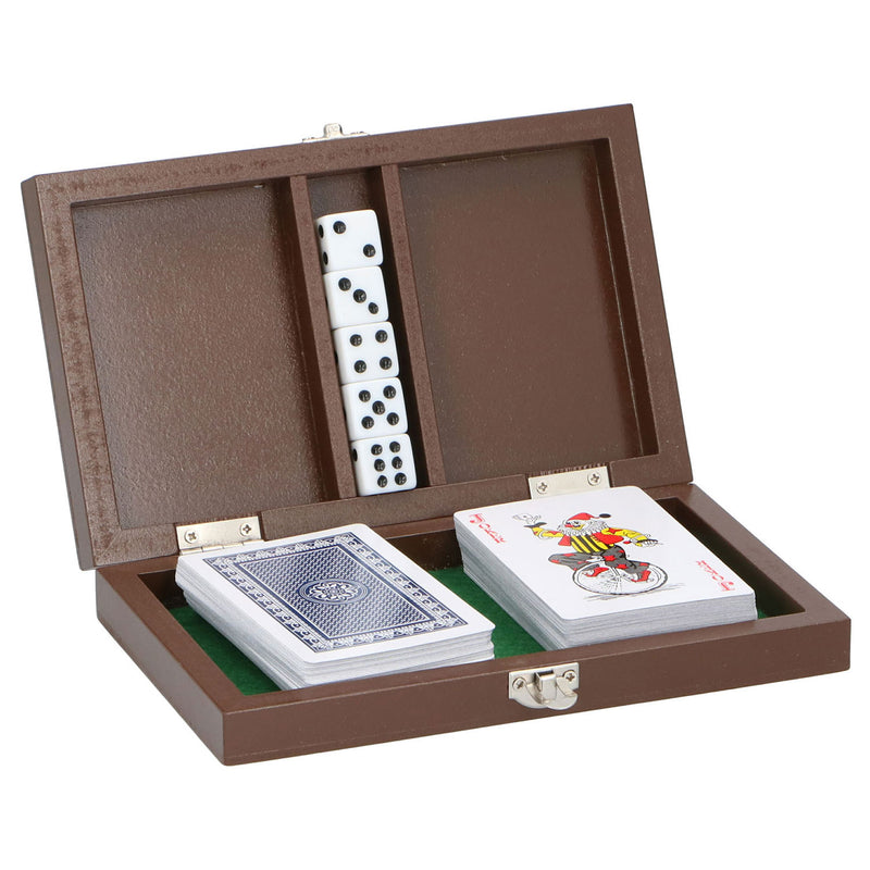 Load image into Gallery viewer, Eddy toys speelkaarten- en dobbelset in houten kist

