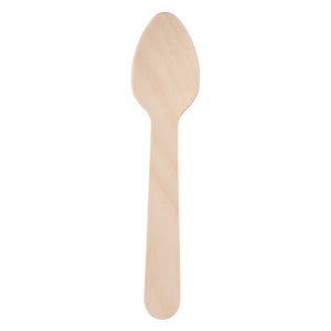 Wegwerp theelepel hout 11cm, 50st.