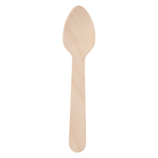 Wegwerp theelepel hout 11cm, 50st.