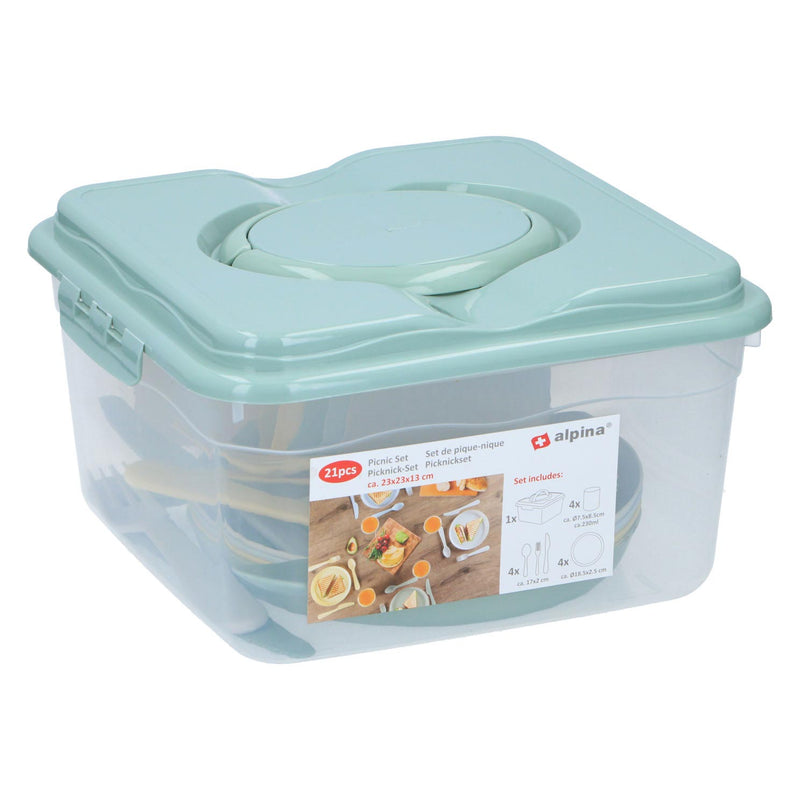 Load image into Gallery viewer, Alpina picknickset in opbergbox, 21dlg.
