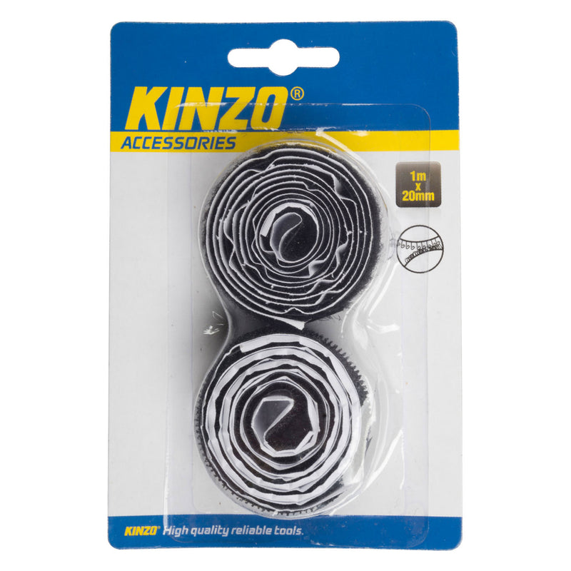 Load image into Gallery viewer, Kinzo klittenband zwart, 1m

