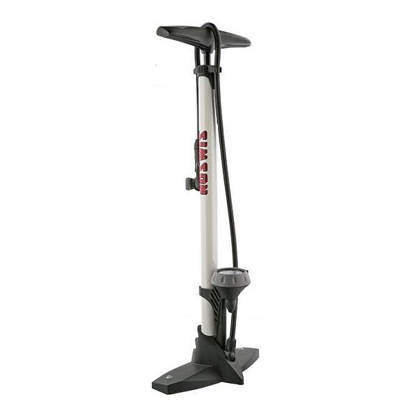 Load image into Gallery viewer, fietspomp met manometer staal 61 cm wit (020601)
