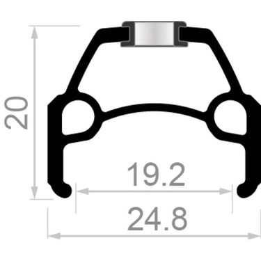 Rodi velg connect 622x19 36-gaats 14g frans ventiel - zwart disc
