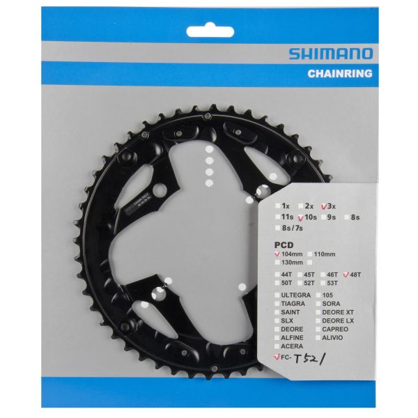 Load image into Gallery viewer, Shimano kettingblad 48t fc-t521 non series - kettingrand - zwart
