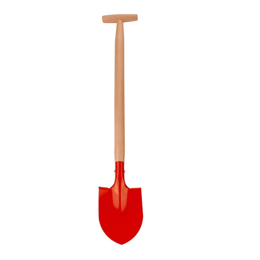 Basic metalen schep met houten steel 91 cm assorti