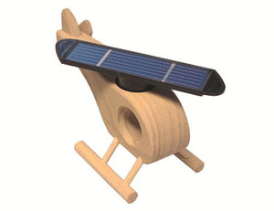 Solexpert houten helikopter met zonnepaneel - naturel