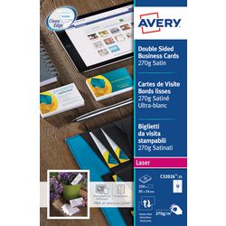 Visitekaarten avery 270g m2 85 x 54 mm wit