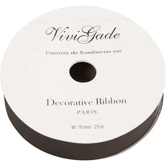 Creativ company cadeaulint, b: 18 mm, matt, zwart, 25 m 1 rol