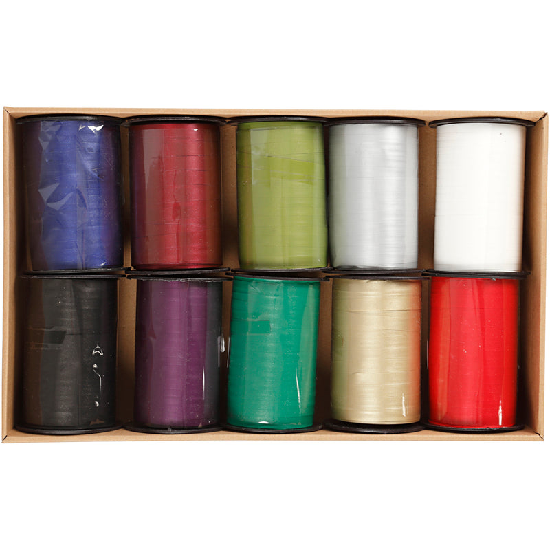 Afbeelding laden in galerijviewer, Https: www.cchobby.nl cadeaulint-b-10-mm-diverse-kleuren-10x250-m-1-doos
