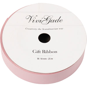 Cadeaulint, b: 18 mm, matt, lichtrood, 25 m 1 rol