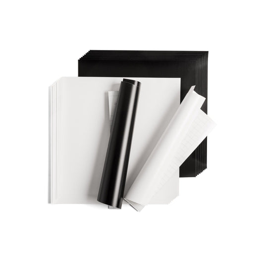 Cricut • premium vinyl verwijderbaar 30,5x30,5cm 20 vellen zwart wit