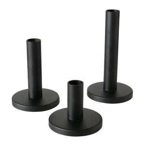 Boltze home kaarsenstandaardset malko 3-delig metaal rond ø9xh16cm zwart