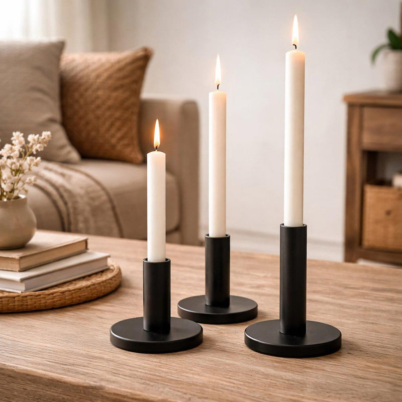 Load image into Gallery viewer, Boltze home kaarsenstandaardset malko 3-delig zwart
