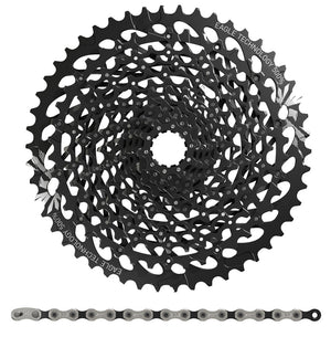 Sram gx eagle xg-1275 cassette + pc gx eagle chain 12-speed wear and tear set