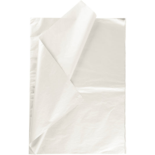 Tissuepapier, vel 50x70 cm, 17 gr, parelmoer, 6 vel 1 doos