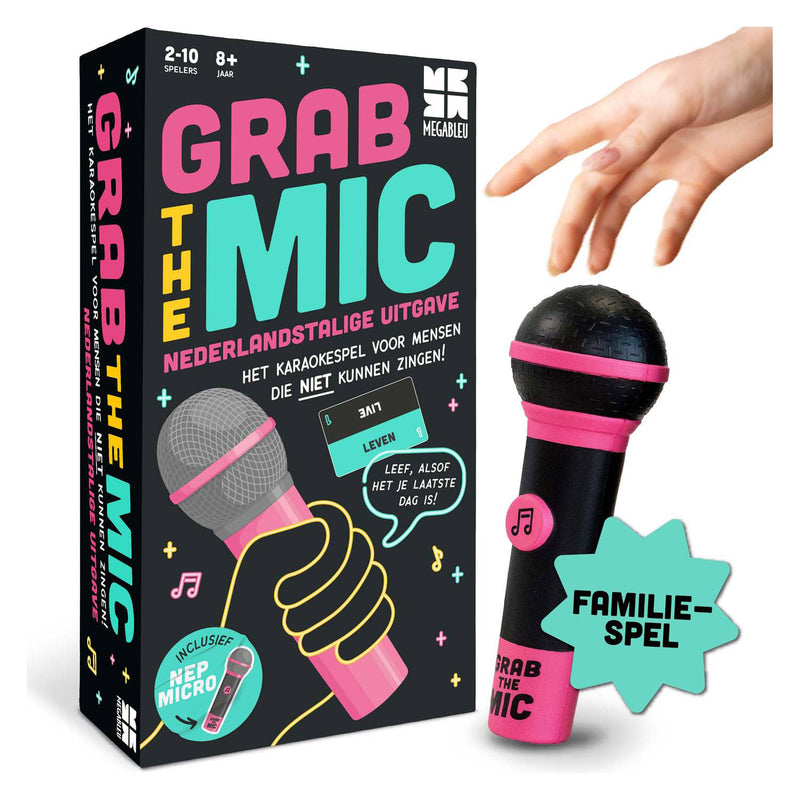 ギャラリービューアに画像をロードする, Megableu grab the mic - karaoke partyspel - muziekspel voor 2-10 spelers - bekend van tiktok - nederlandstalige versie
