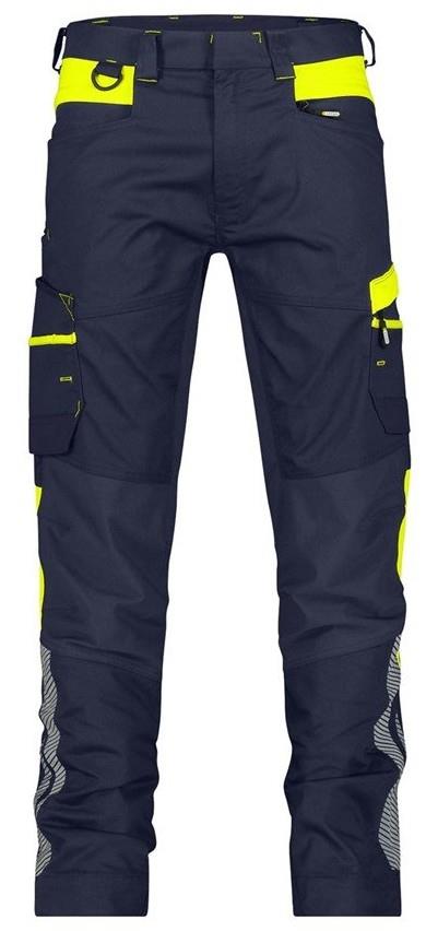 Dassy broek hong kong p k 245gr nachtblauw fluogeel 56