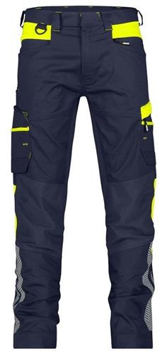 Dassy broek hong kong p k 245gr nachtblauw fluogeel 54