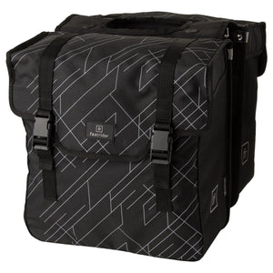 Fastrider dex dubbele fietstas - 36 liter - zwart grijs - gerecyceld en waterafstotend polyester