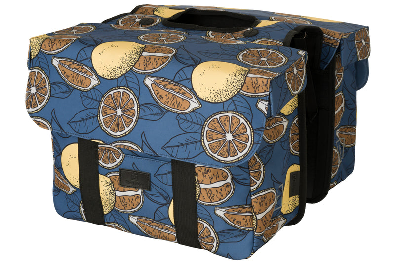 Chargez l'image dans la visionneuse de la galerie, Fastrider nyla - dubbele fietstas - 32l - waterafstotend recycled polyester - mik systeem - geel - reflectie - regenoren
