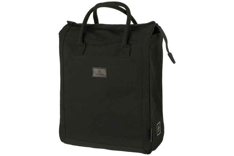Chargez l'image dans la visionneuse de la galerie, Fastrider classic - enkele fietstas - boodschappentas - 20l - waterafstotend waxed canvas - click en go systeem - reflecterend - zwart
