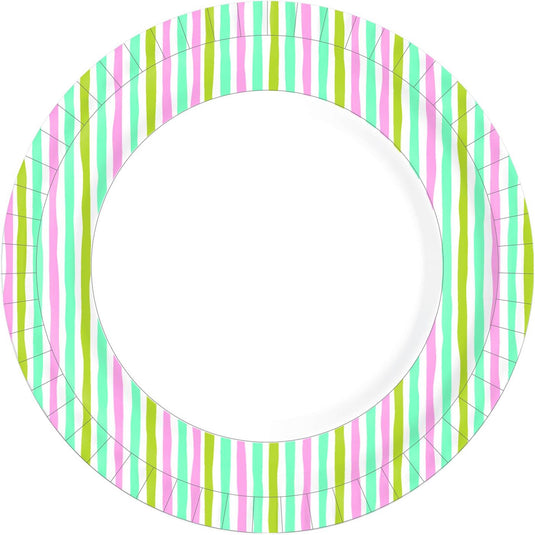 Duni papieren borden stripes ø22cm 10st