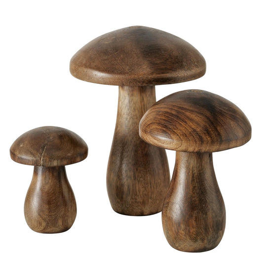 Boltze home paddenstoelset terjol mangohout 3-delig