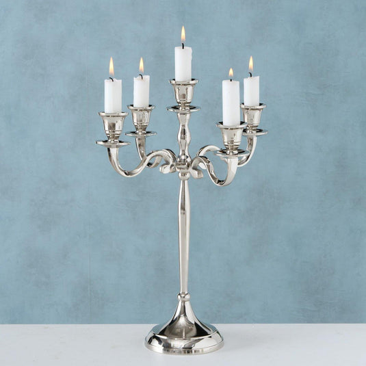 Boltze home kandelaar victoria zilver 27x38cm