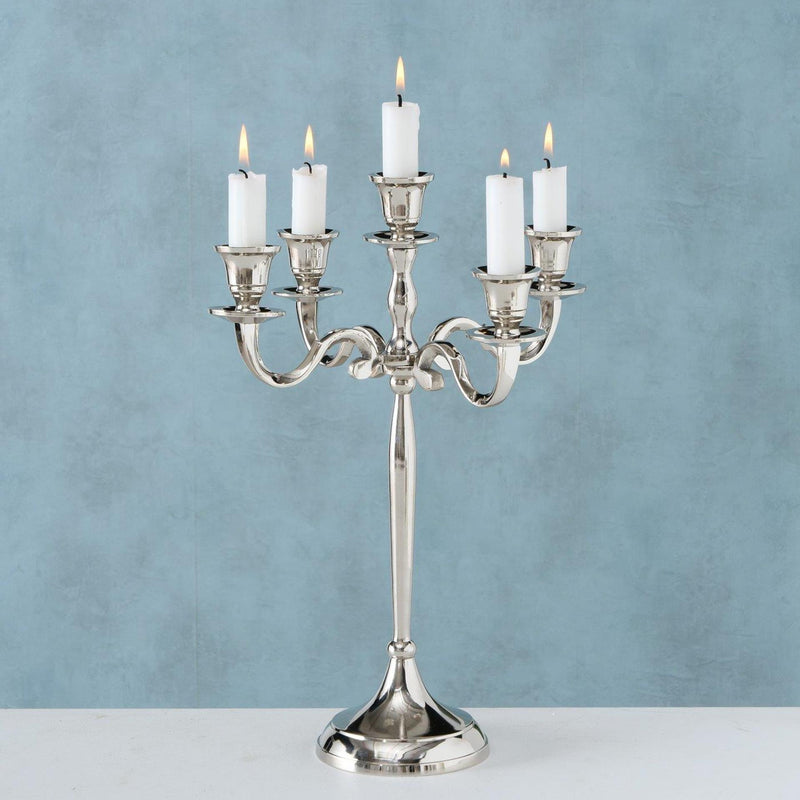 Load image into Gallery viewer, Boltze home kandelaar zilver 27x38cm
