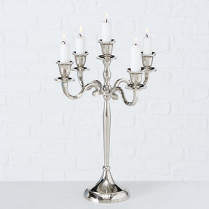 Boltze home kandelaar victoria zilver 27x38cm