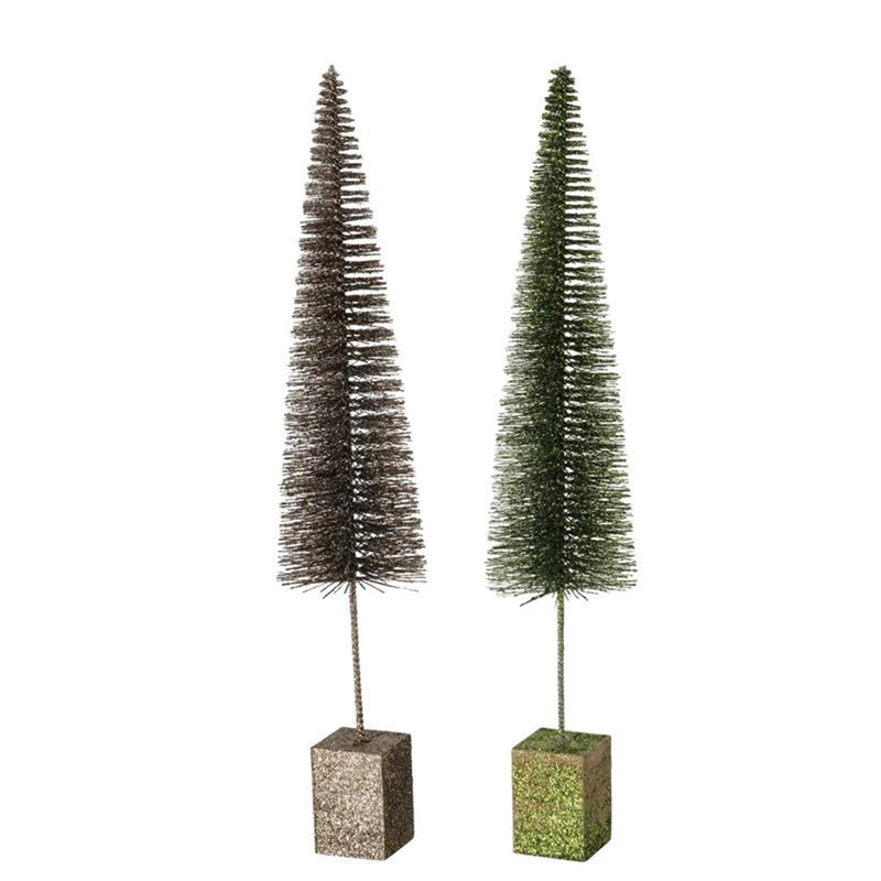 Chargez l'image dans la visionneuse de la galerie, Boltze home kerstboom tarvo glitter h50cm dia11cm bruin groen
