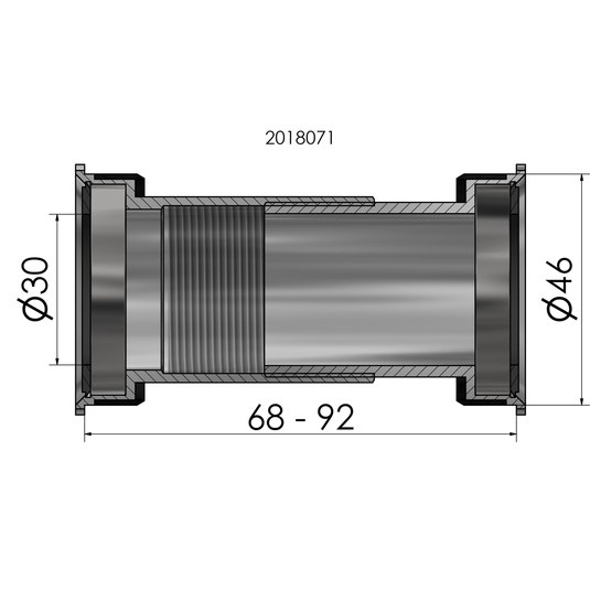 Trapas Elvedes Twist fit PF30 (past ook BB386 BB392)