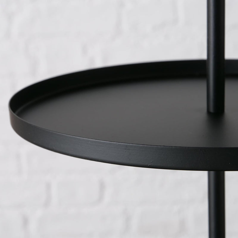 Load image into Gallery viewer, Boltze home etagere samona metaal ø30x60cm mat zwart
