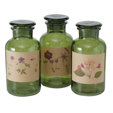 Boltze home apothekersfles glas drya ã˜10xh22cm groen