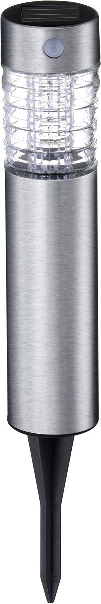 Grundig tuinverlichting op zonne-energie – tuinlamp met grondpin – koel wit licht – ip44 – ø6 x 38,5 cm