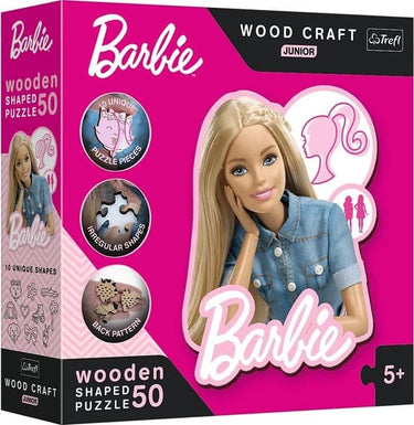 Trefl barbie junior hout houten legpuzzel - 50 stukjes - vanaf 4 jaar