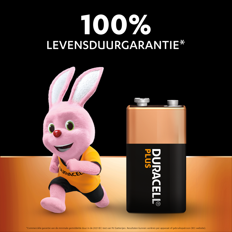 ギャラリービューアに画像をロードする, Duracell plus alkaline 100% 9v 6lr61 per stuk
