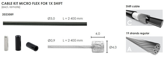 Elvedes schakel kabelkit micro flex ø3,2mm 2500mm 2500mm