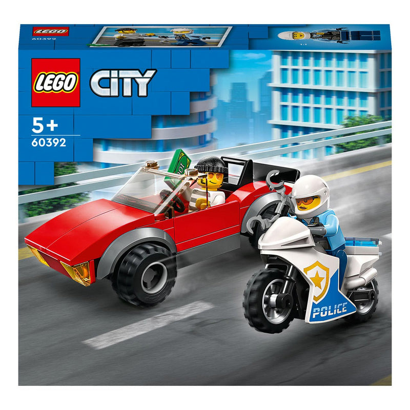 Load image into Gallery viewer, Lego LEGO City 60392 Achtervolging Auto op Politiemotor
