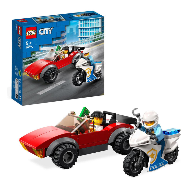 Load image into Gallery viewer, Lego LEGO City 60392 Achtervolging Auto op Politiemotor
