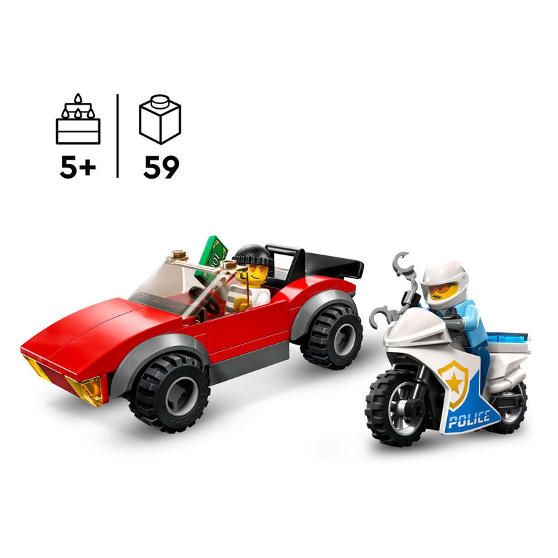 Load image into Gallery viewer, Lego LEGO City 60392 Achtervolging Auto op Politiemotor

