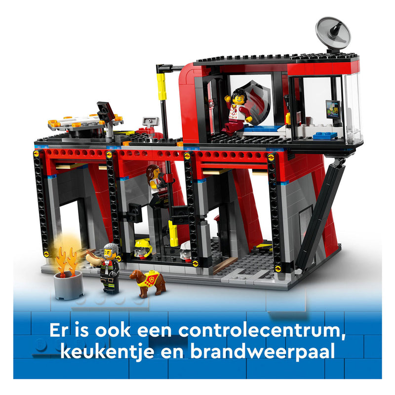 Afbeelding laden in galerijviewer, Lego city brandweerkazerne en brandweerauto - 60414
