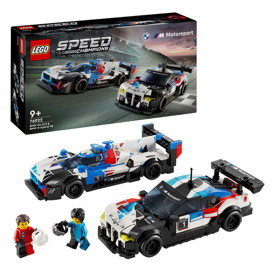 Lego speed champions 76922 bmw m4 gt3 en bmw m hybrid v8 racewagens
