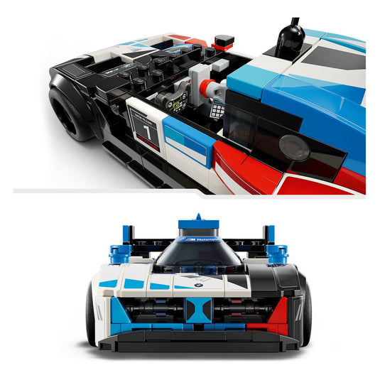 Lego speed champions 76922 bmw m4 gt3 en bmw m hybrid v8 racewagens