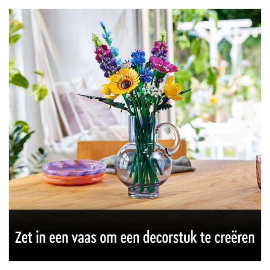 Lego icons wilde bloemen boeket bouwset voor volwassenen, botanical collection - 10313